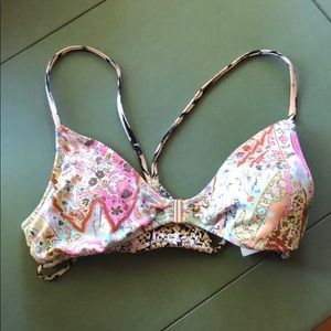 Victoria’s Secret front close strappy macramé top